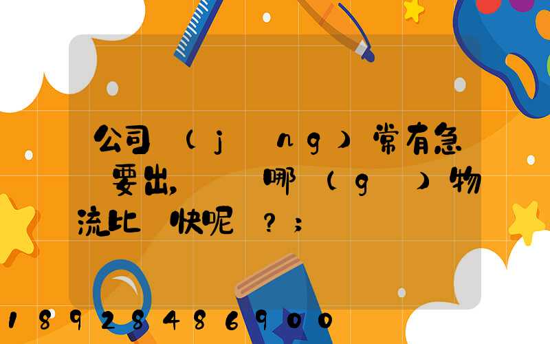 公司經(jīng)常有急貨要出，請問哪個(gè)物流比較快呢？